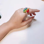 Load image into Gallery viewer, Handmade Color Bead Heart &amp; Pearl Ring
