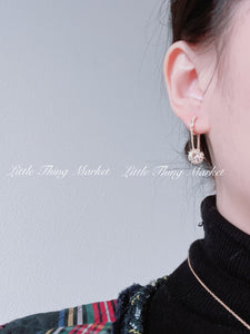 Gold Zircon Ball Drop Earring/ Pair