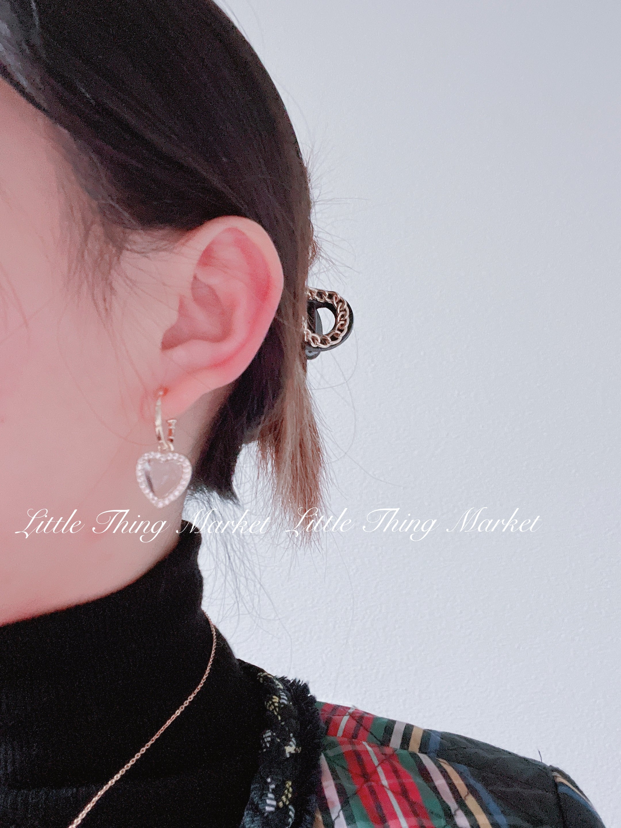 Love Zircon Gold Earring/ Pair