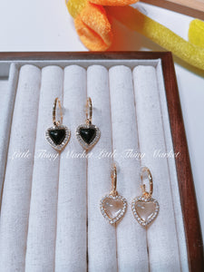 Love Zircon Gold Earring/ Pair