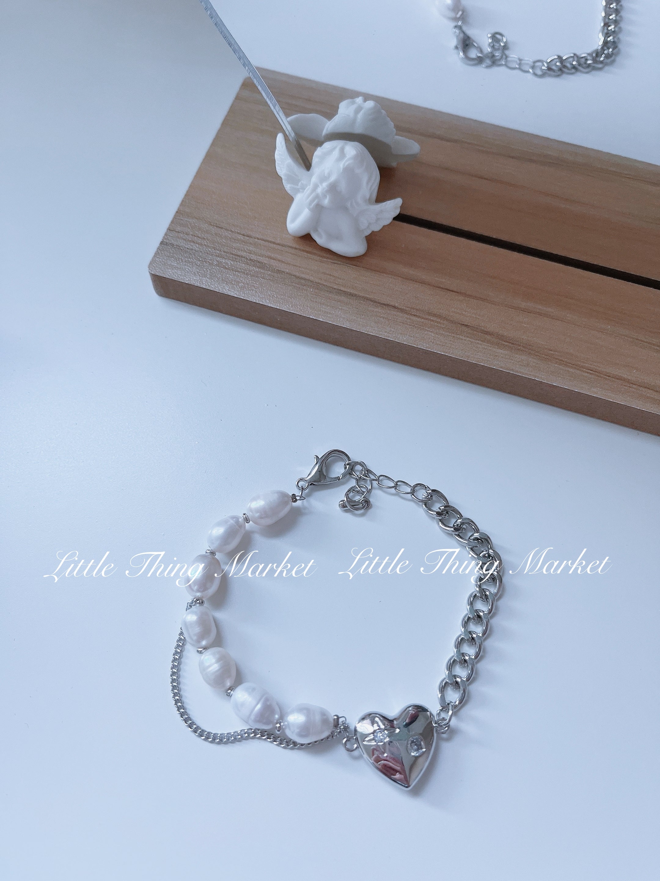 Pearl & Silver Mix Love Bracelet