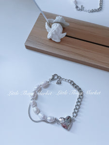 Pearl & Silver Mix Love Bracelet
