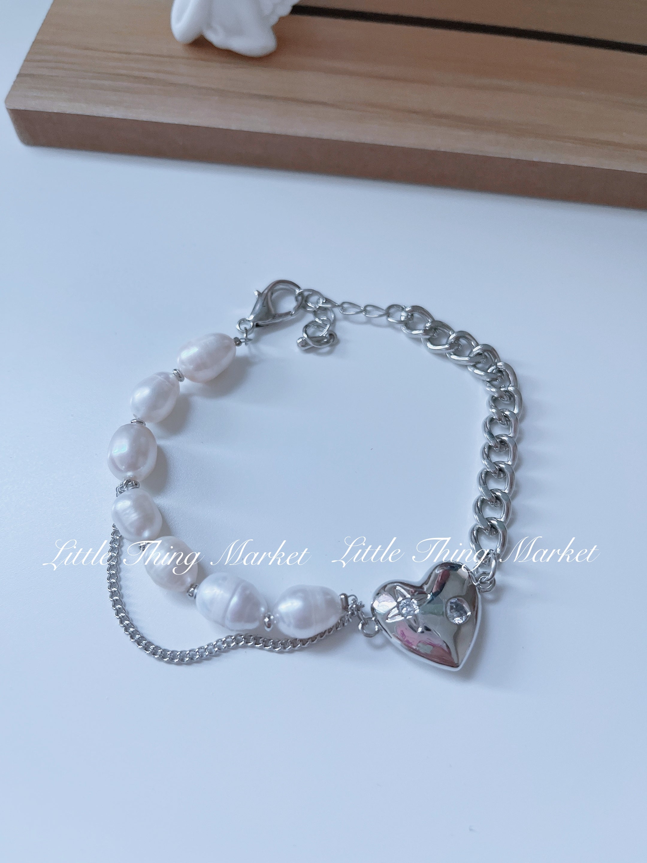 Pearl & Silver Mix Love Bracelet