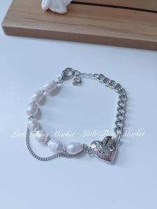 Pearl & Silver Mix Love Bracelet