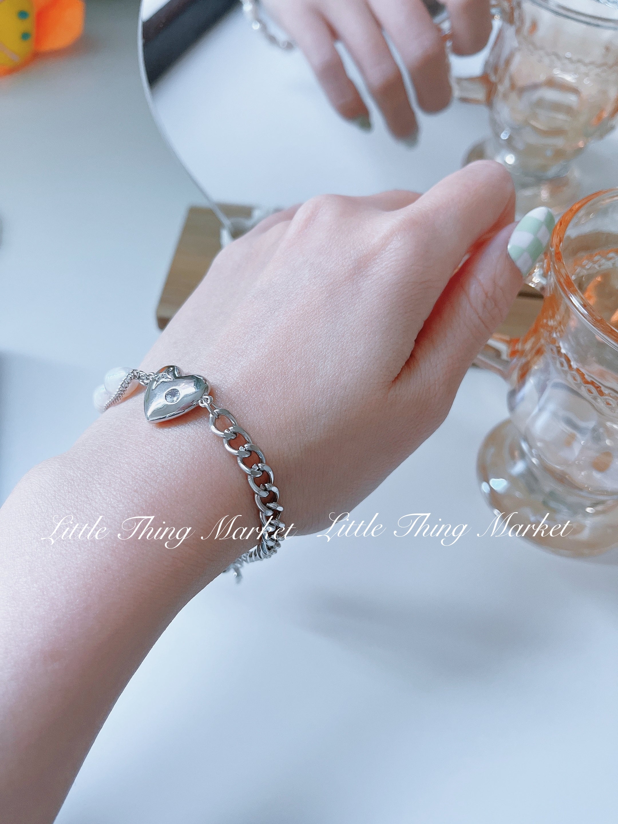 Pearl & Silver Mix Love Bracelet
