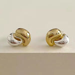 Load image into Gallery viewer, Gold &amp; Silver Mix Ear Studs/ Pair
