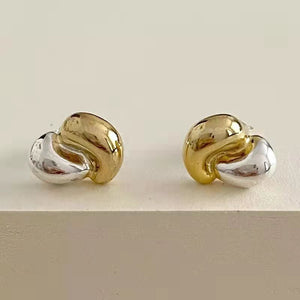 Gold & Silver Mix Ear Studs/ Pair