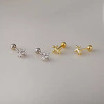 Load image into Gallery viewer, Ballon Dog Gold &amp; Silver Ballback Ear Studs/ Pair
