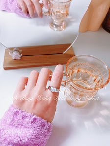 Shell Love Heart Rings