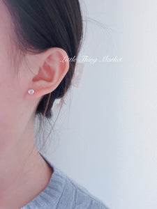 Naked Zircon Love Ear Studs/ Pair