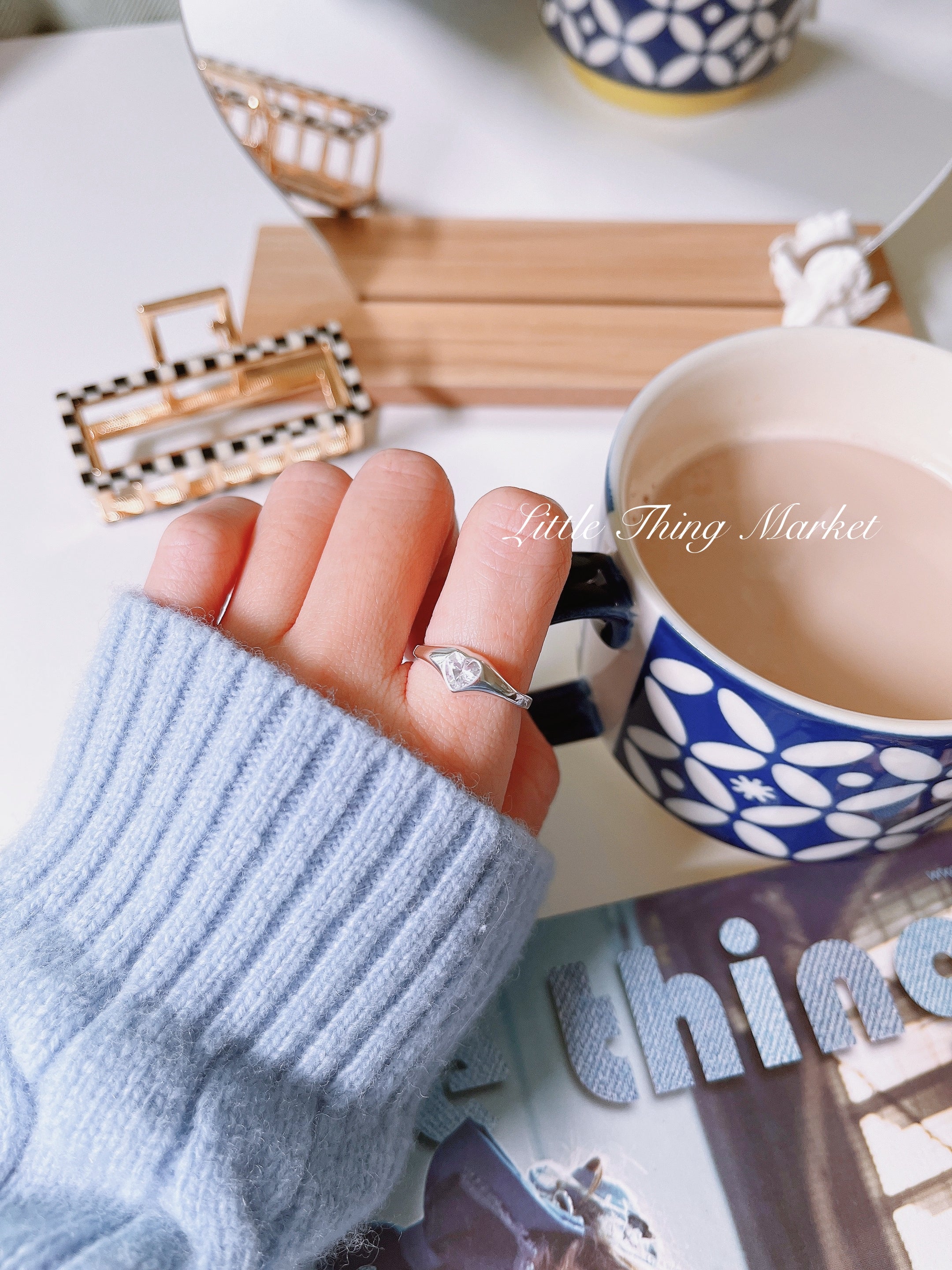 White Zircon Silver Ring