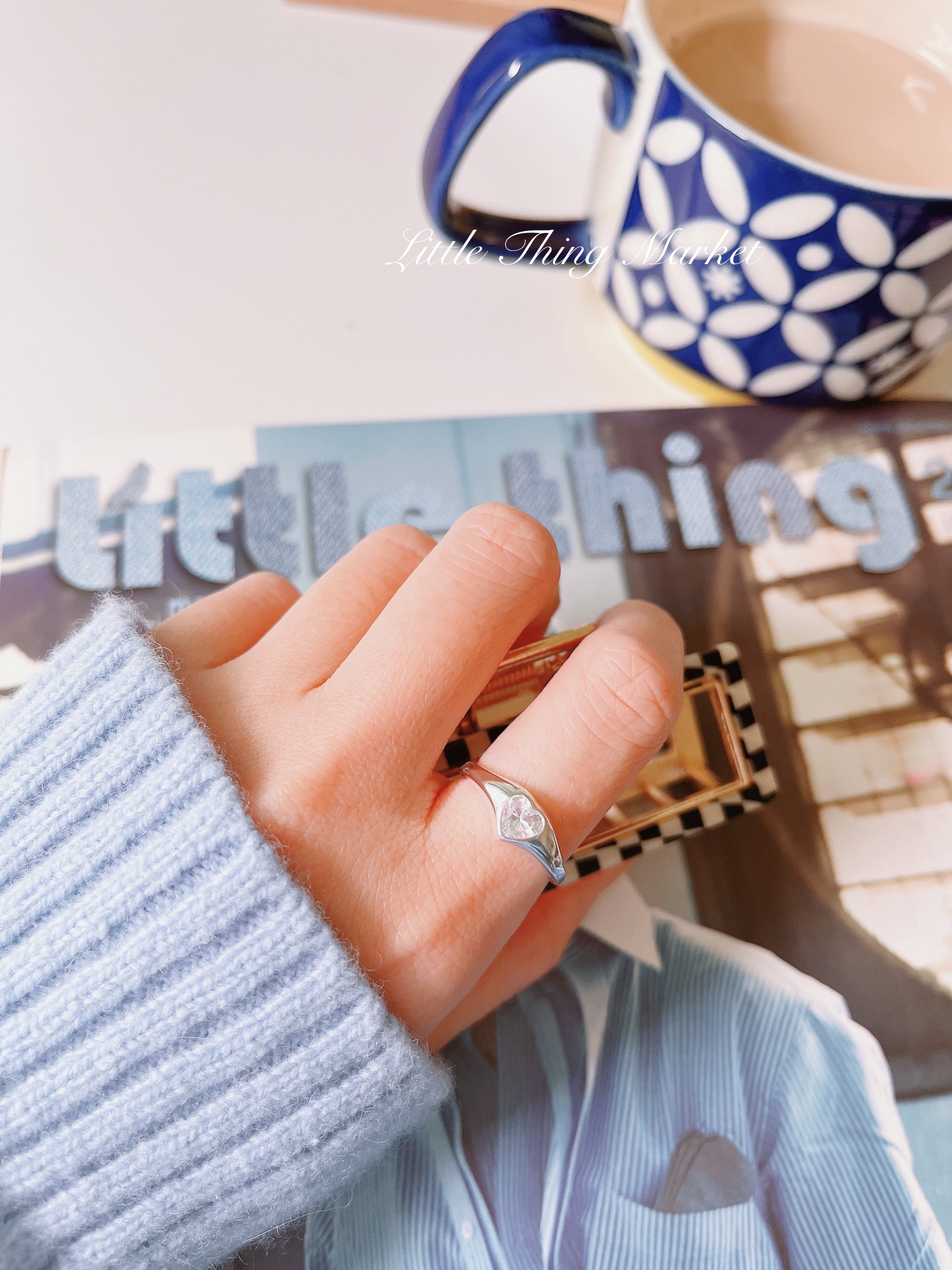 White Zircon Silver Ring