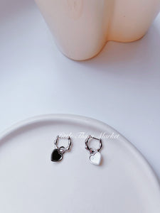 Silver Heart Locket Earring/ Pair