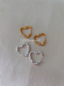 925 Silver Lava Love Hoop Earring/ Pair