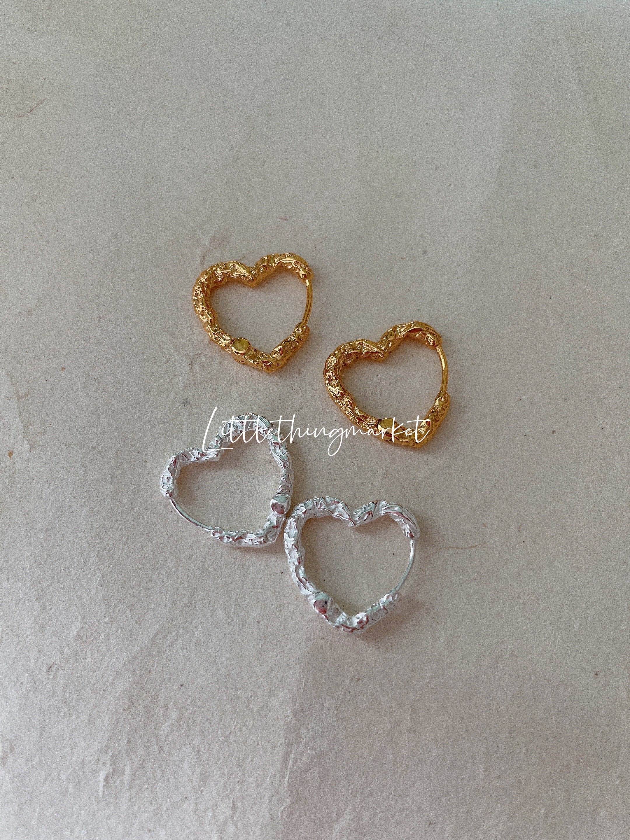 925 Silver Lava Love Hoop Earring/ Pair