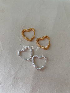 925 Silver Lava Love Hoop Earring/ Pair