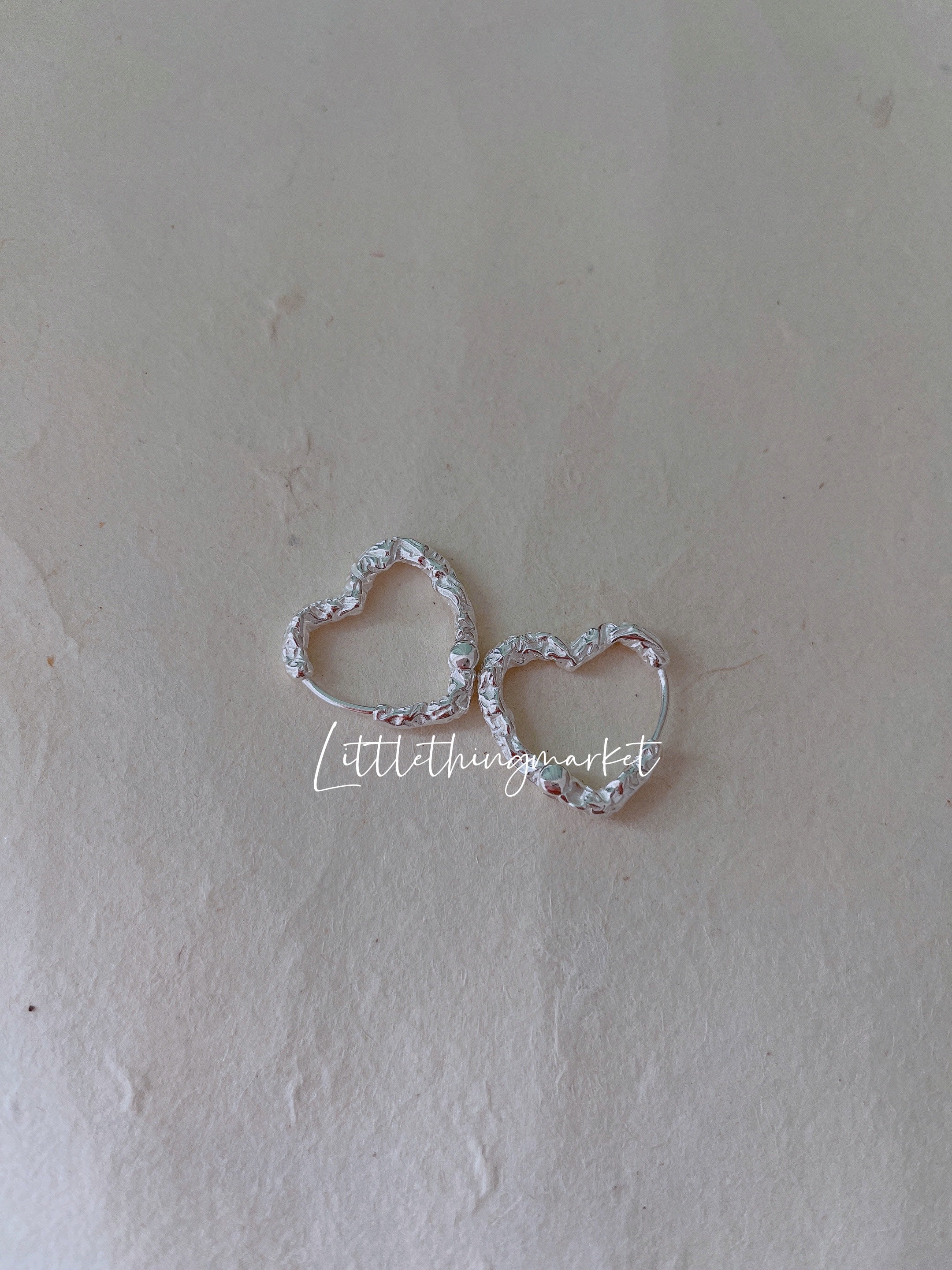 925 Silver Lava Love Hoop Earring/ Pair