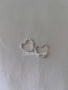 925 Silver Lava Love Hoop Earring/ Pair