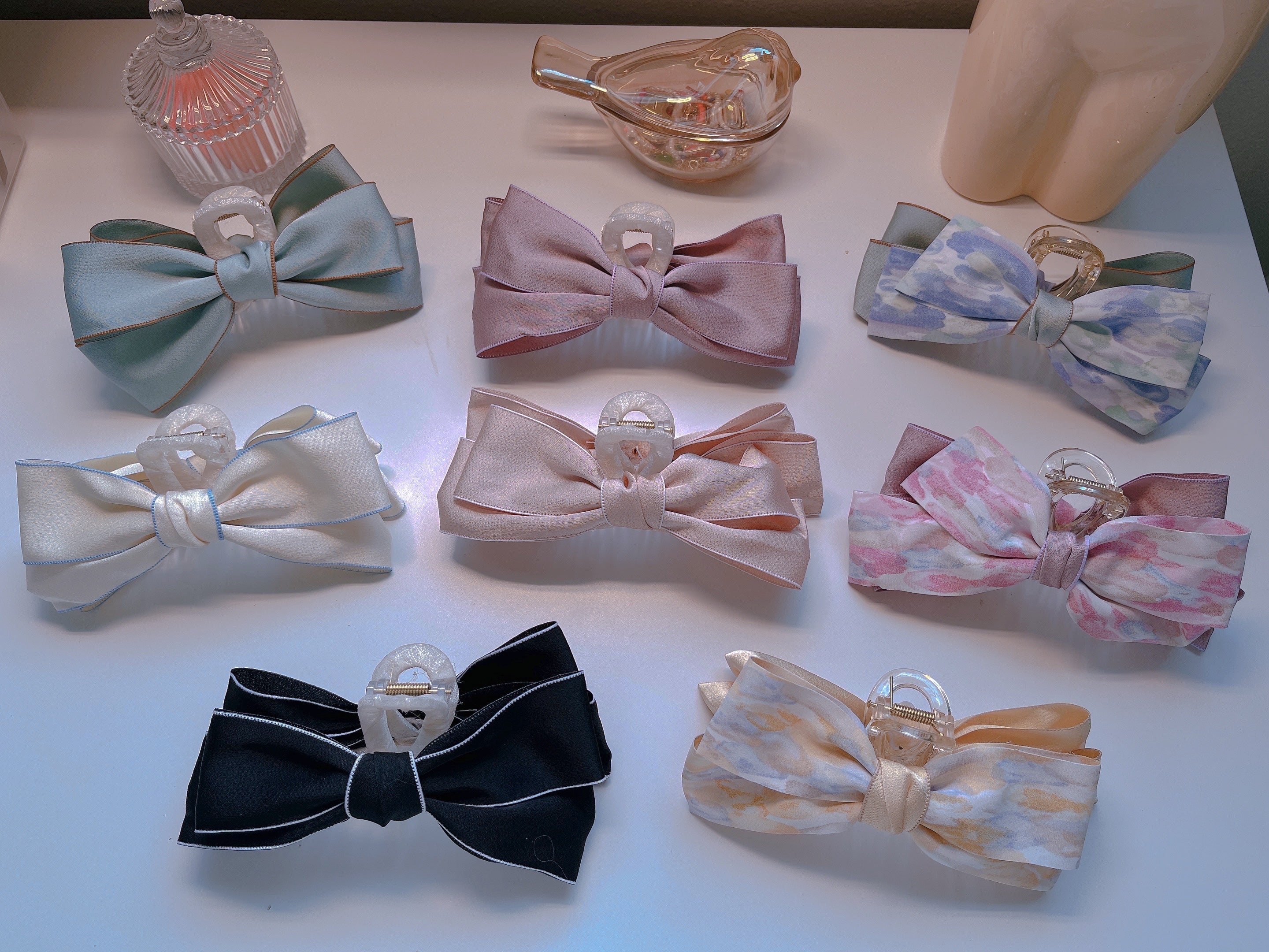 Satin Bow Hair Claws