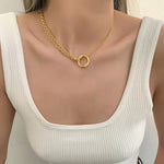 Load image into Gallery viewer, Gold Circle Necklace
