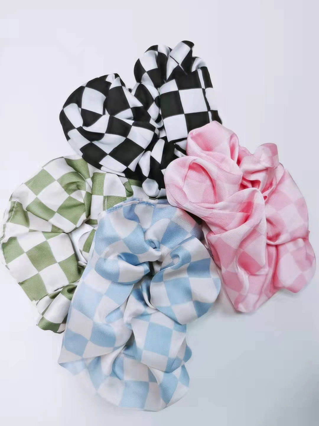 Chess Style Satin Hair Band & Hair Ties Set