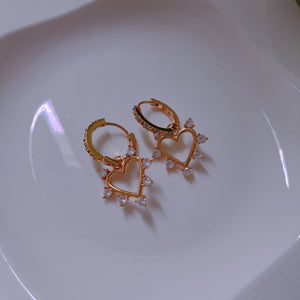 Love Gem Gold Earring/ Pair