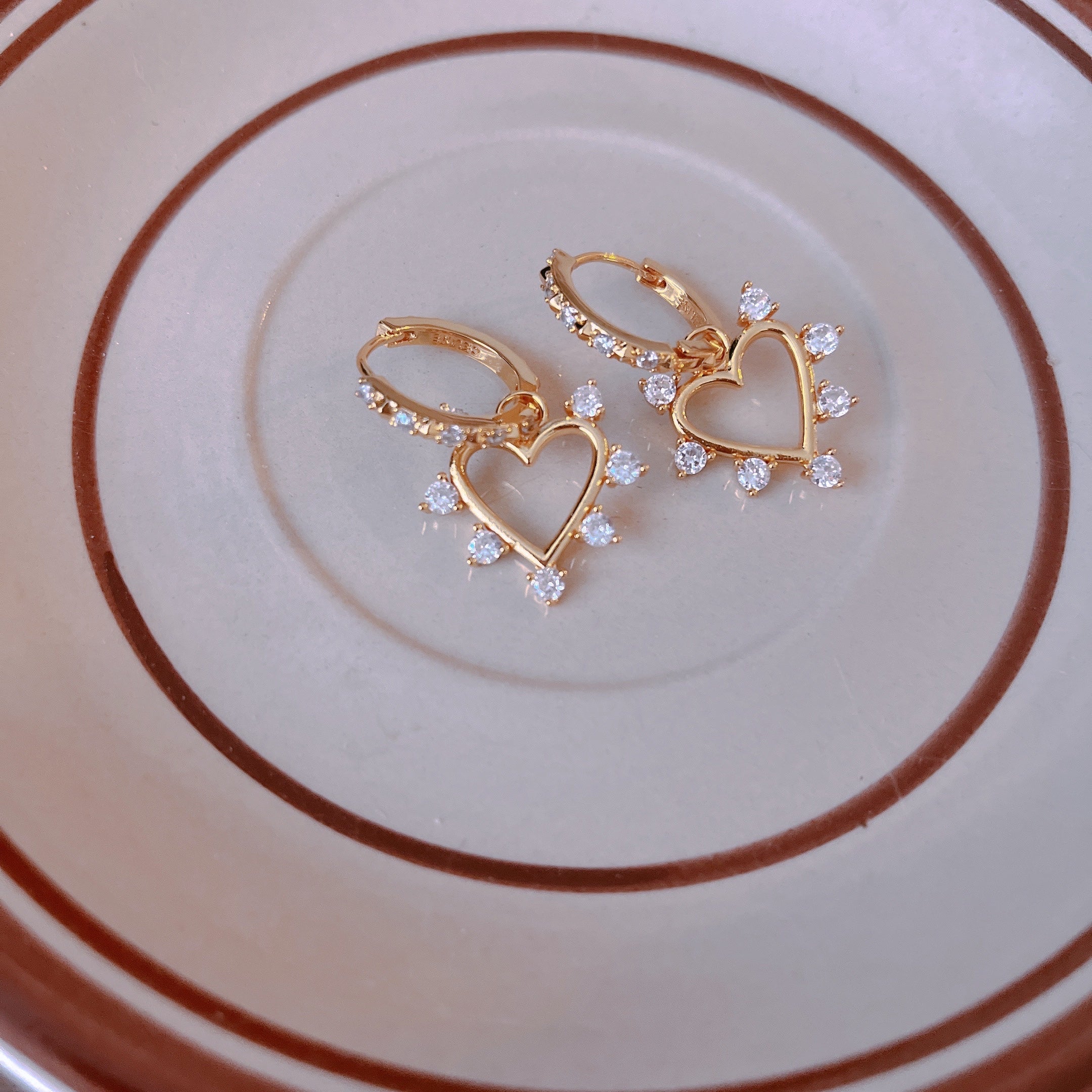 Love Gem Gold Earring/ Pair