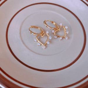 Love Gem Gold Earring/ Pair