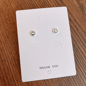 S925 Silver Smiley Face Ear Studs/ Pair