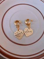 Load image into Gallery viewer, Vintage Love Gold Plate Earring/ Pair
