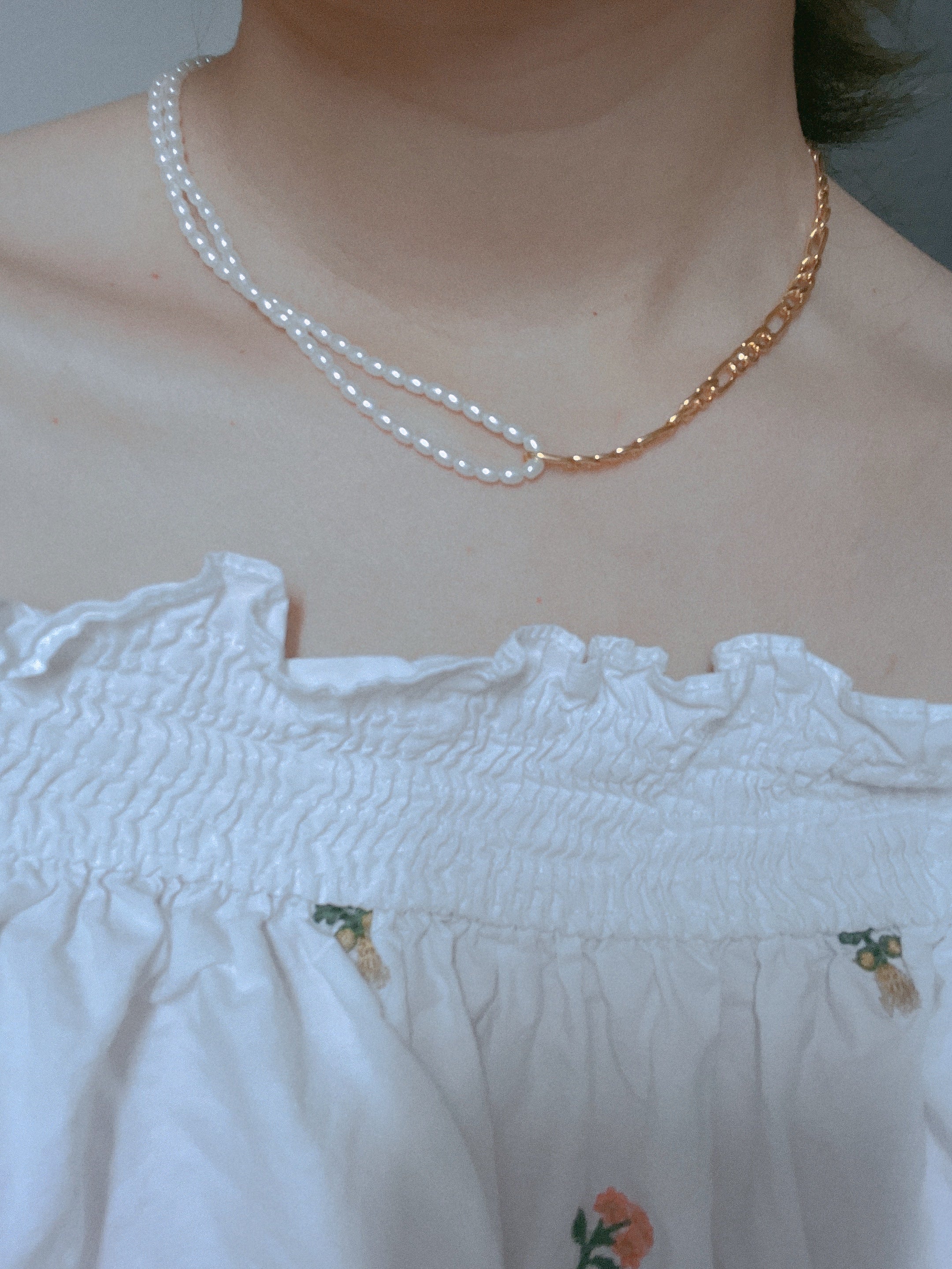 Pearl & Gold Mixing Necklace