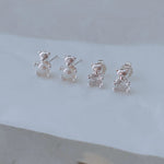 Load image into Gallery viewer, S925 Bear Family Ear Studs/ Pair
