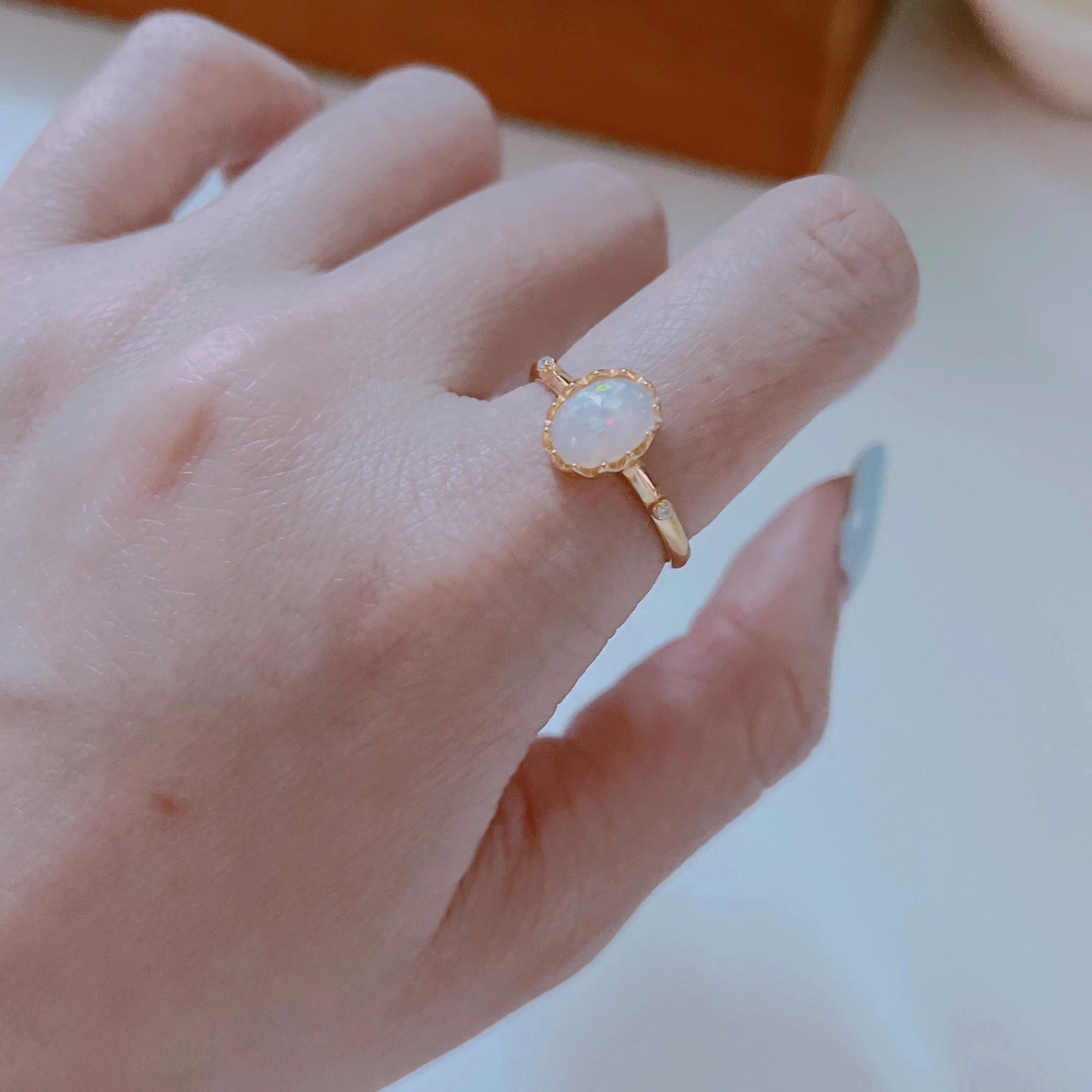 S925 Opal Stone Ring