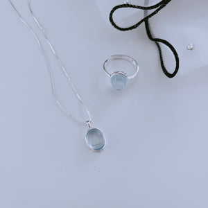 River Stone S925 Necklace & Ring