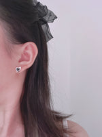 Load image into Gallery viewer, Black Heart S925 Ear Studs/ Pair
