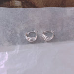 Load image into Gallery viewer, Stripe S925 Hoop Earrings/ Pair
