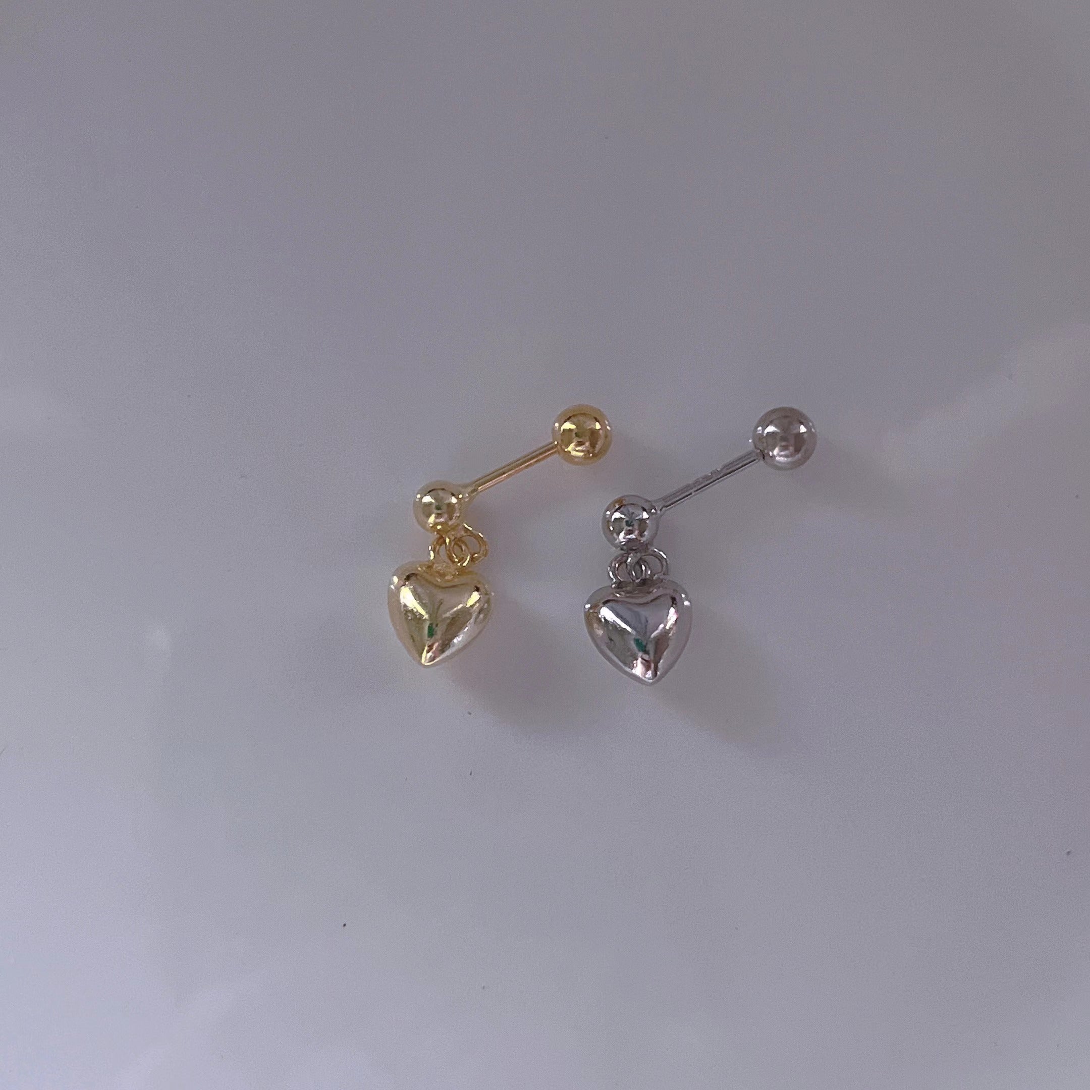 S925 Dangle Love Ear Stud/ Pair