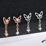 Load image into Gallery viewer, S925 Butterfly drop Piercing/ Pair
