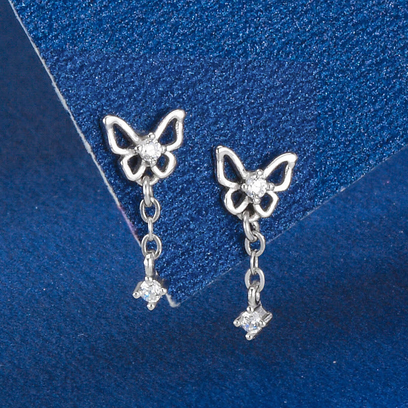 S925 Butterfly drop Piercing/ Pair