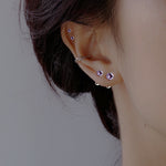 Load image into Gallery viewer, S925 Purple Zircon Piercing/ Pair
