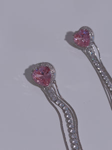 Pink Love Dangle Earring/ Pair