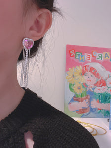 Pink Love Dangle Earring/ Pair