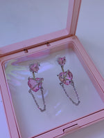 Load image into Gallery viewer, Pink Love Zircon Drop Earring/ Pair
