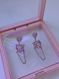 Pink Love Zircon Drop Earring/ Pair