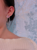 Load image into Gallery viewer, Pink Love Chain Earring/ Pair
