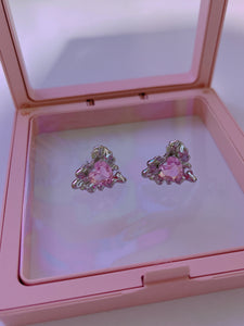 Pink Love Zircon Earring/ Pair