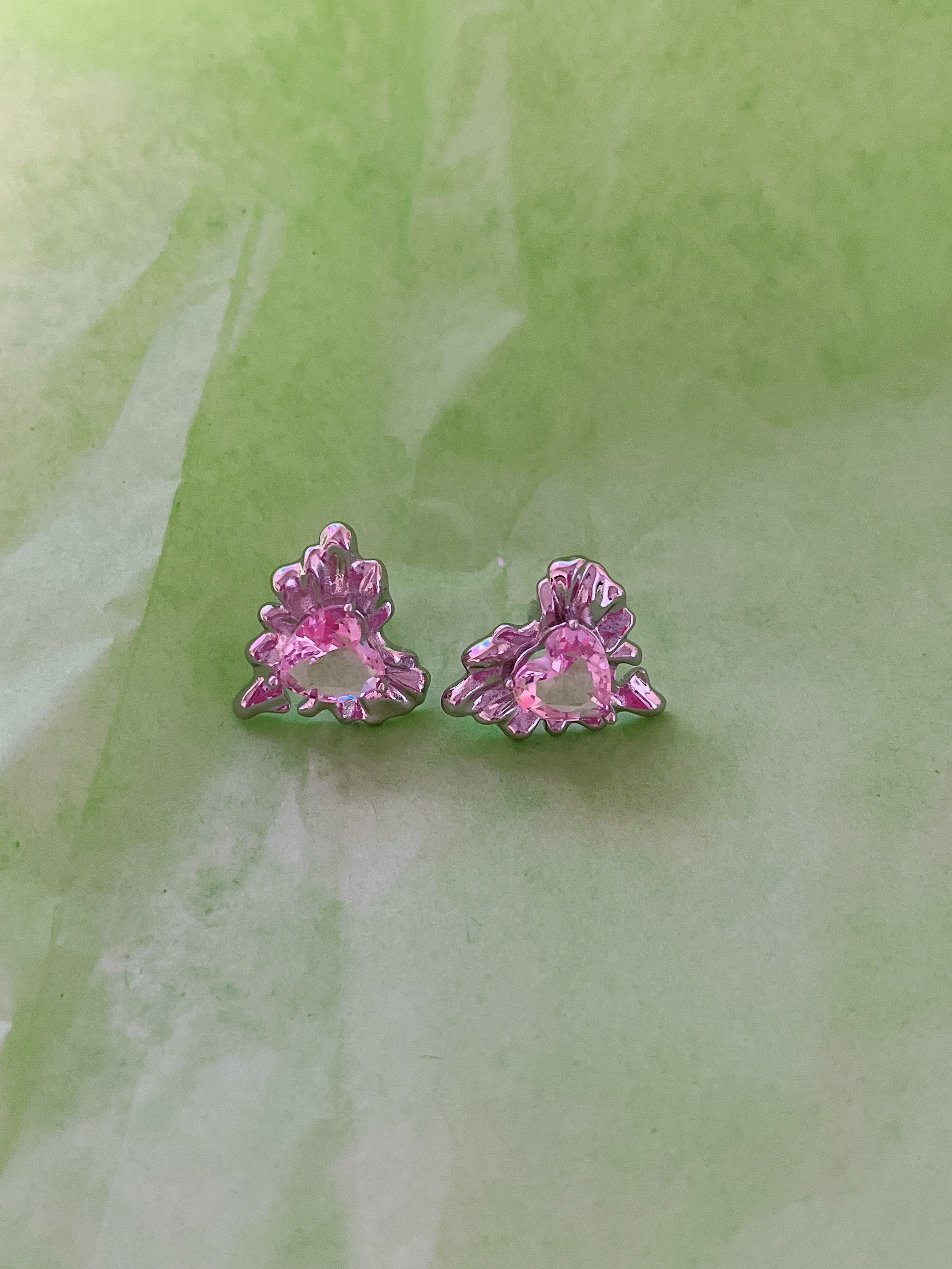 Pink Love Zircon Earring/ Pair