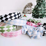 Load image into Gallery viewer, Chess Style Satin Hair Band &amp; Hair Ties Set
