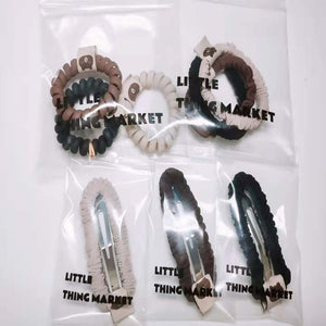 Bear Tag Hair Teletie Pack 和帆布大发夹套装