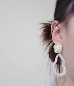 Load image into Gallery viewer, Snow White Drop Large Earrings/ Pair
